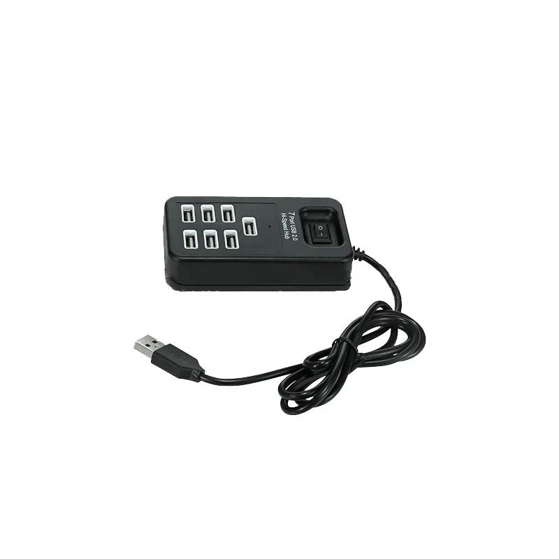 USB 2.0 7-Port High-Speed Hub Splitter for Laptop & PC USB Hub Qme