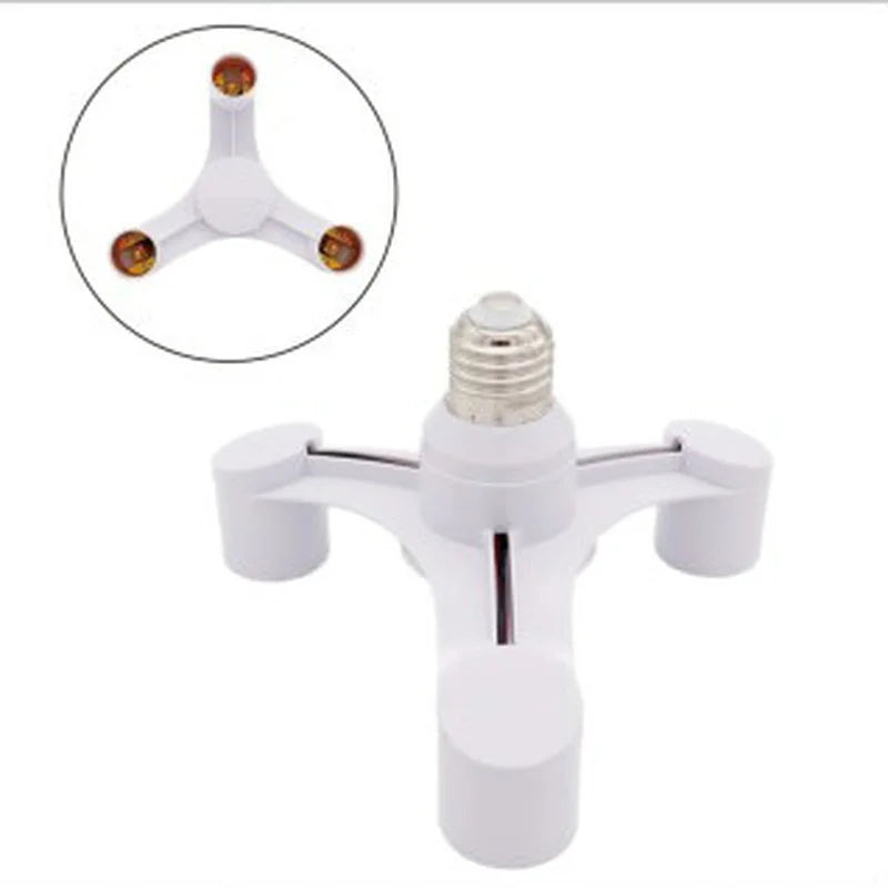 3-in-1 E27 LED Socket Splitter Adapter for Photo Studio Light Socket Adapter Qme