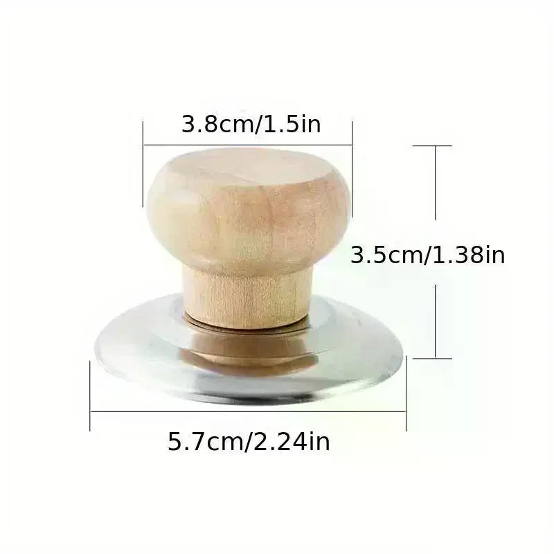 Wooden Pot Lid Knobs – Heat-Resistant Replacement Handle Cookware Lid Knob Qme