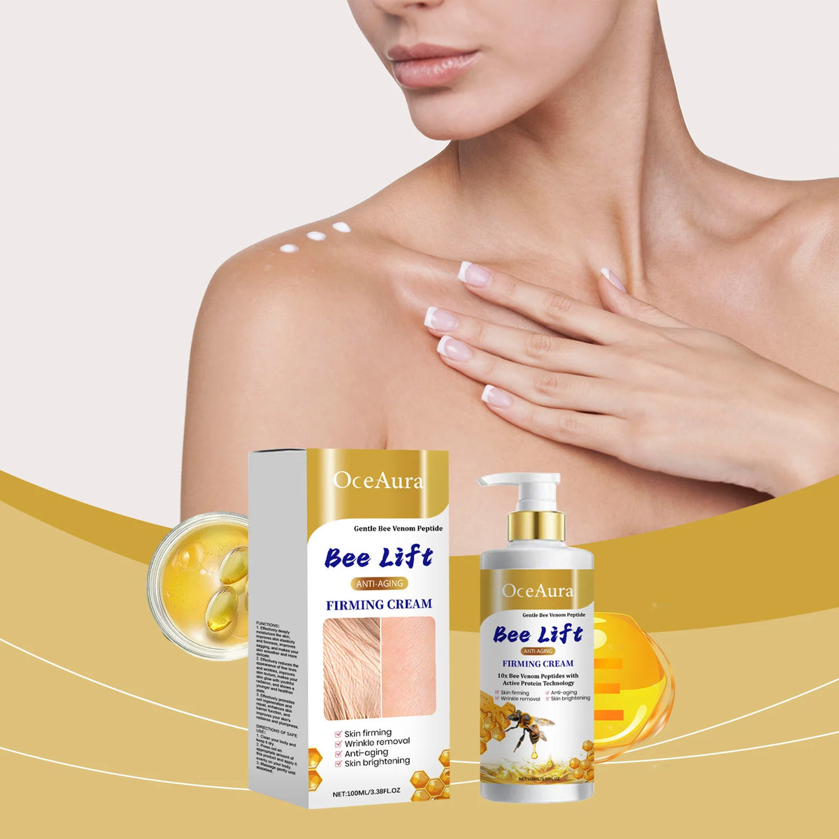 OceAura Collagen Body Cream with Bee Venom – Firming & Lifting Firming Body Cream Qst
