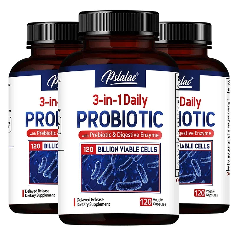 Probiotics Prebiotics Digestive Enzymes – 120B CFU 32 Strains Probiotic Supplement Qst 120 Capsule-3bottles