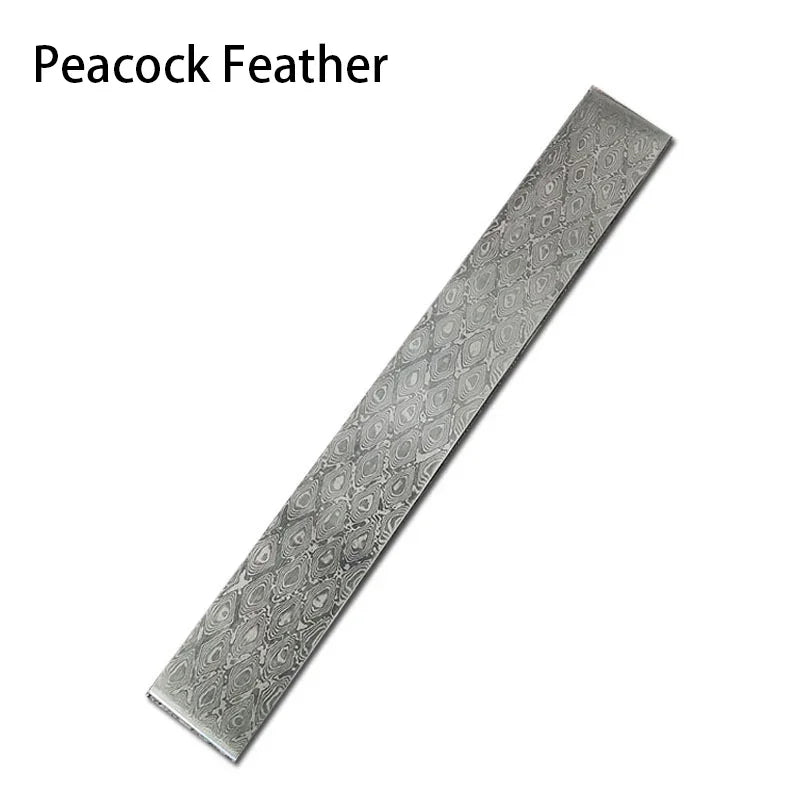 Damascus Steel Blade Billet 58HRC VG10 DIY Knife Making Blank Knife Making Billet Qst 16x3x0.3 CM Peacock