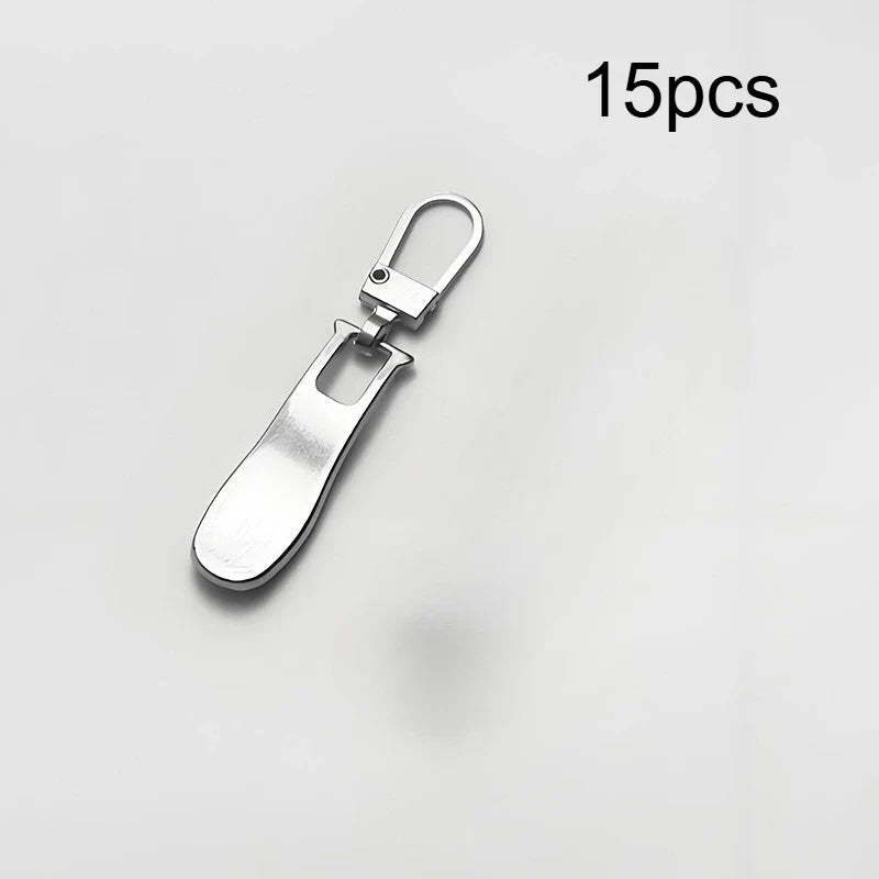 Wave Zipper Replacement Heads 15-Pack – Luggage, Bags & Clothing Zipper Repair Set Qme Silvery-15pcs