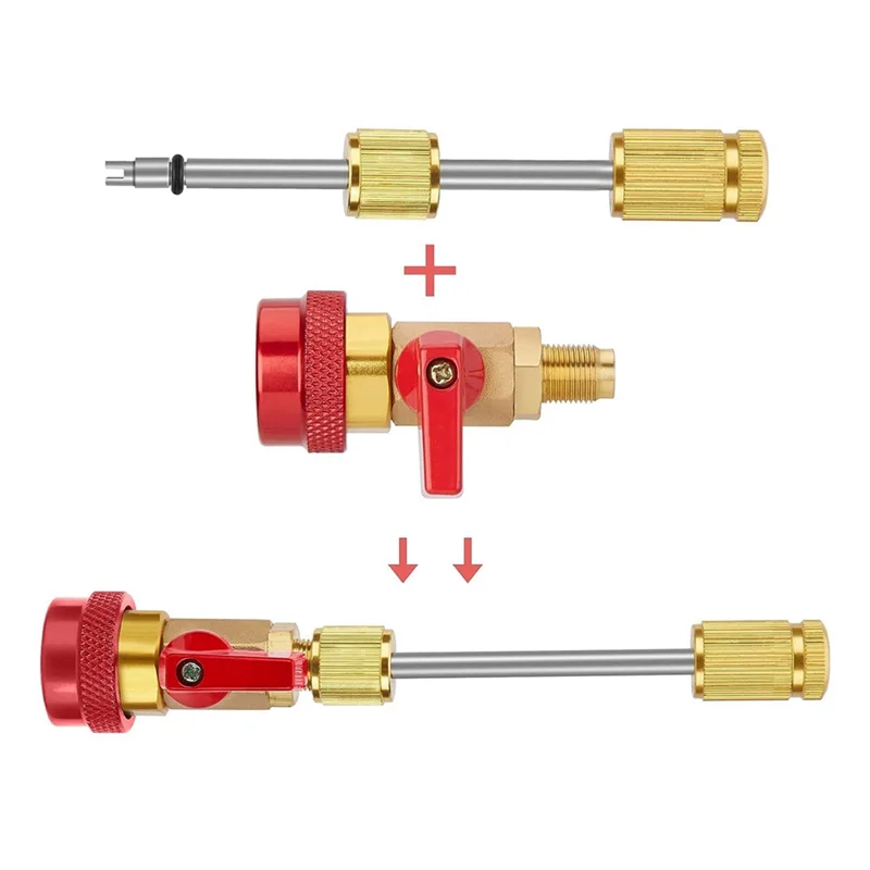 R134A Valve Core Remover & Installer Low Pressure AC Tool Refrigerant Service Tool Qme