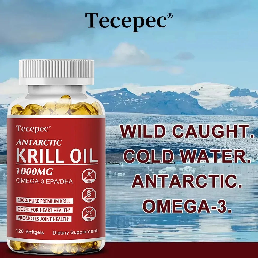 Antarctic Krill Oil 1000mg – Omega-3 EPA DHA & Astaxanthin Omega-3 Supplement Qst