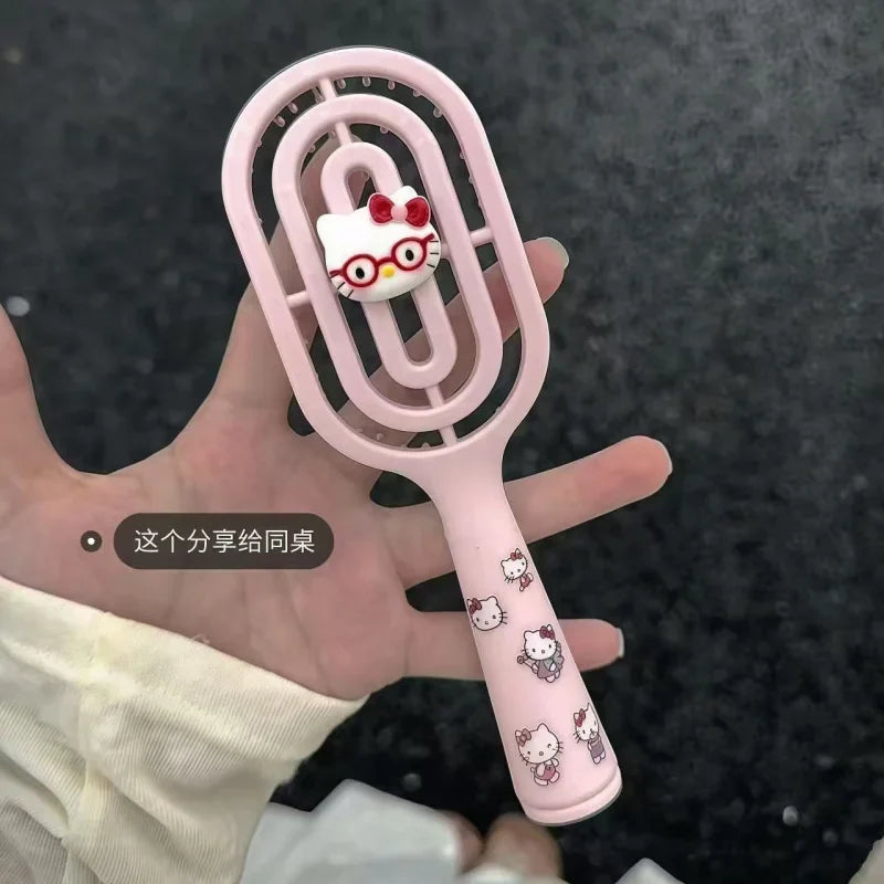 Hello Kitty Volumizing Air-Cushion Hair Brush | Openwork Ribbed Air-Cushion Hair Brush Qme
