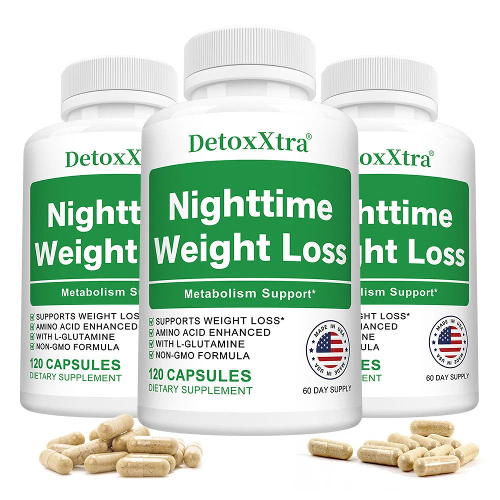 STRESSXCEL L-Glutamine Nighttime Supplement – Sleep & Muscle Support Wellness Supplement Qst 120 count-3 bottle