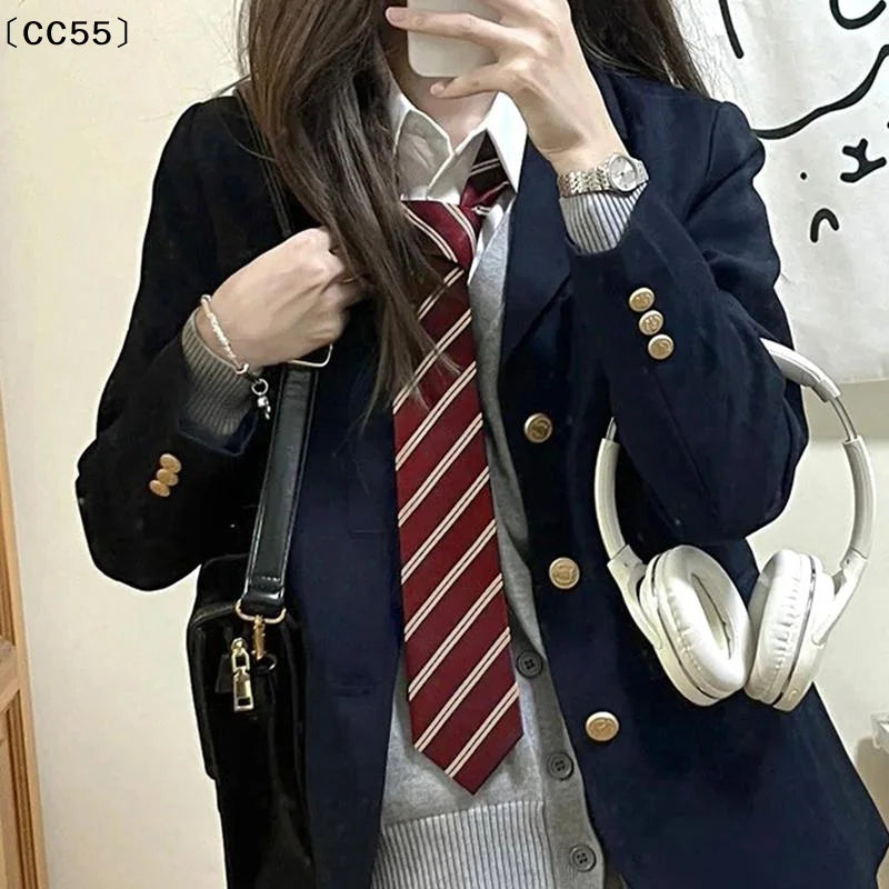 Women's Striped JK Necktie – Japanese Uniform Cosplay Tie Uniform Necktie Qst