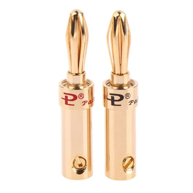 Gold-Plated Copper Cross Banana Speaker Plug Connectors 2pcs Banana Speaker Plug Qme