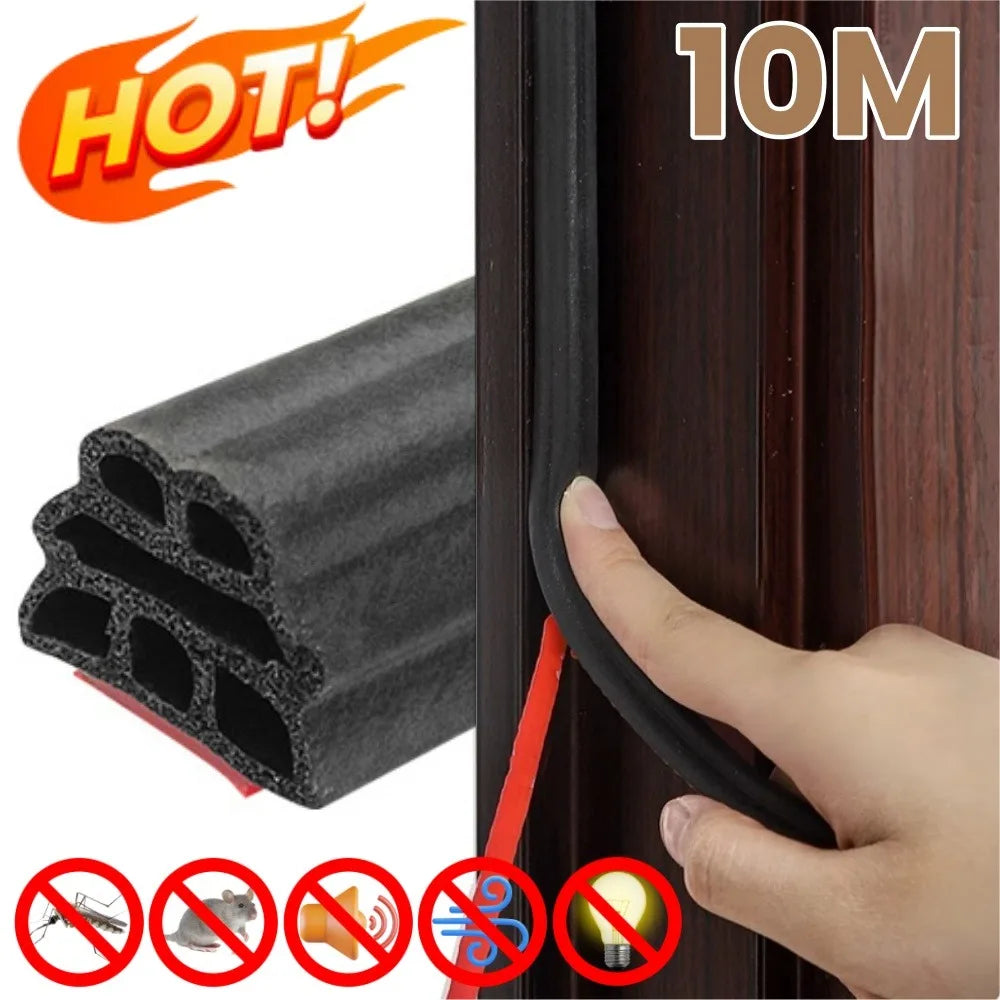 EPDM Acoustic Door & Window Sealing Strip 5M 6M 10M Door Weatherstrip Seal Qme
