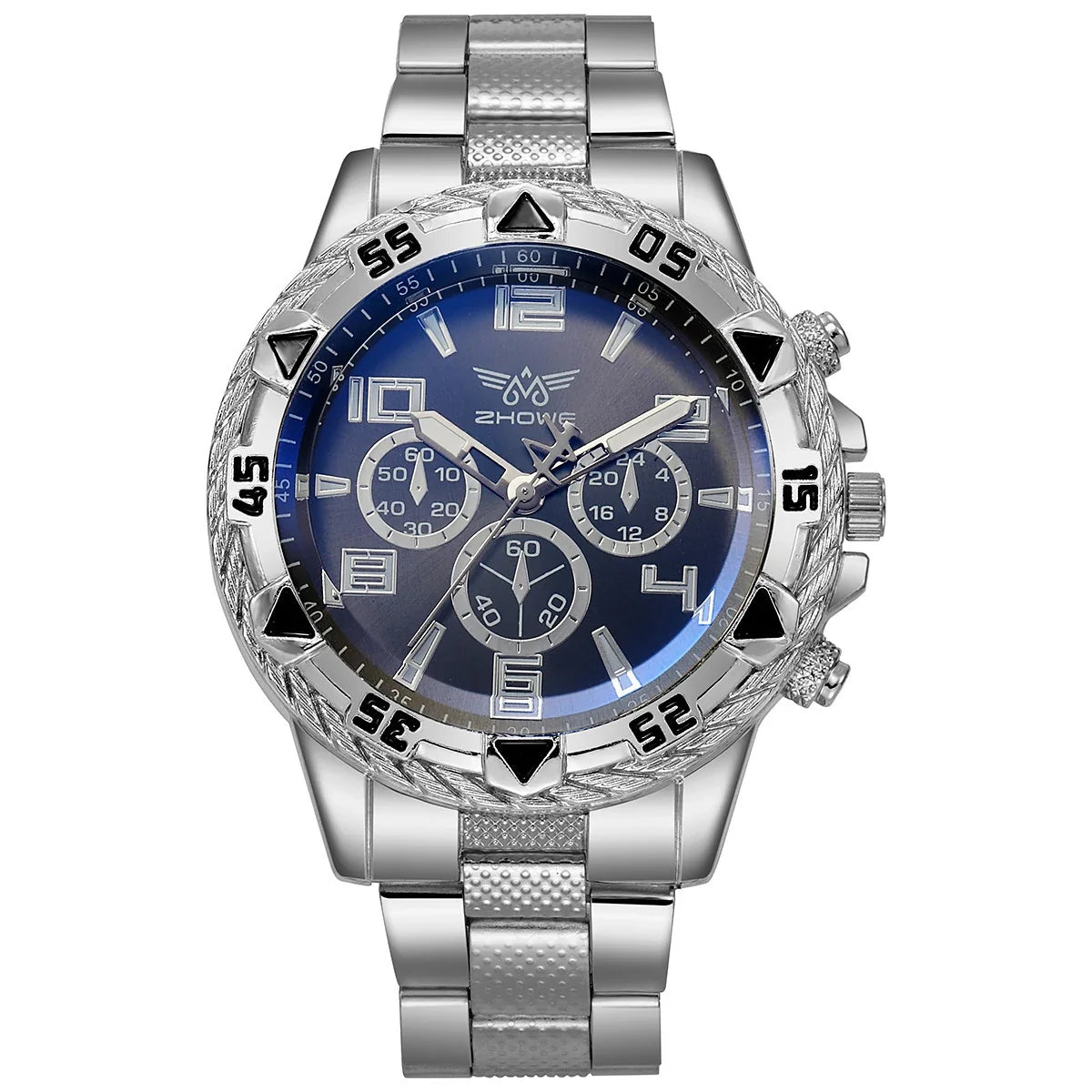 Men's Chronograph-Style Steel Band Casual Watch Men's Casual Watch Qme