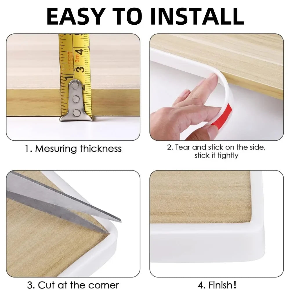 10M U-Shaped TPE Edge Banding Strip | Self-Adhesive, Scratch Resistant Furniture Edge Trim Qme