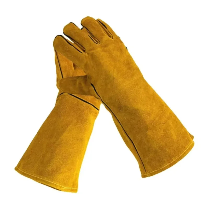 Cowhide Leather Welding Gloves – Flame-Retardant Heat Protection Welding Work Gloves Qme