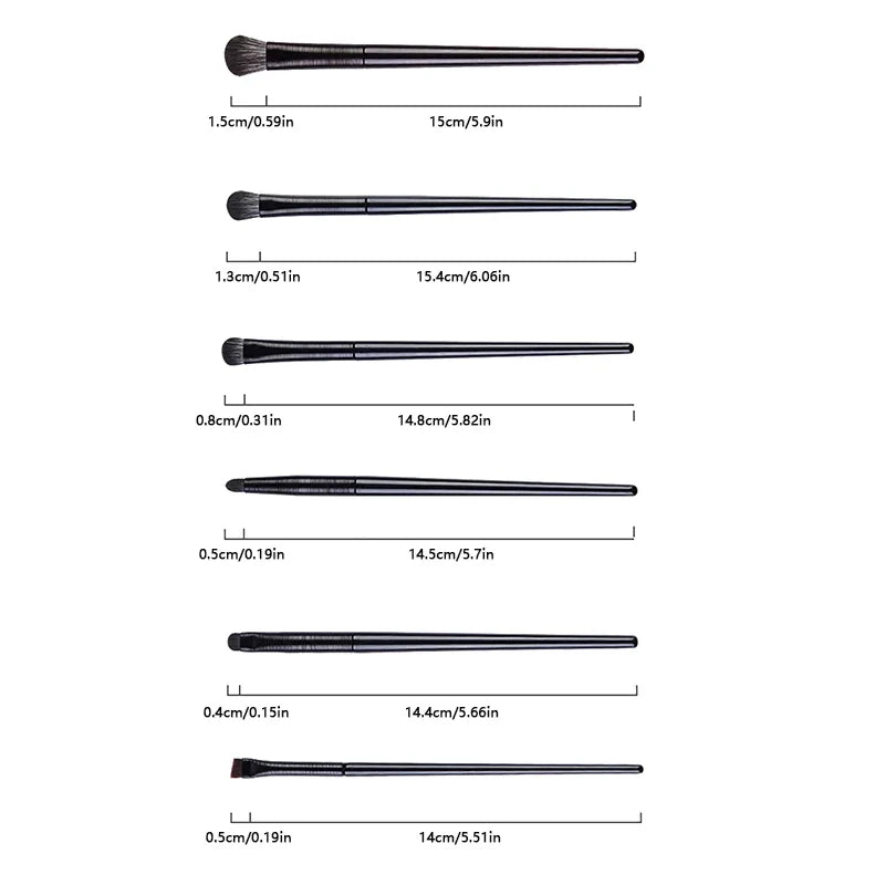 6-Piece Professional Eye Makeup Brush Set – Soft Bristle Eye Makeup Brush Set Qme