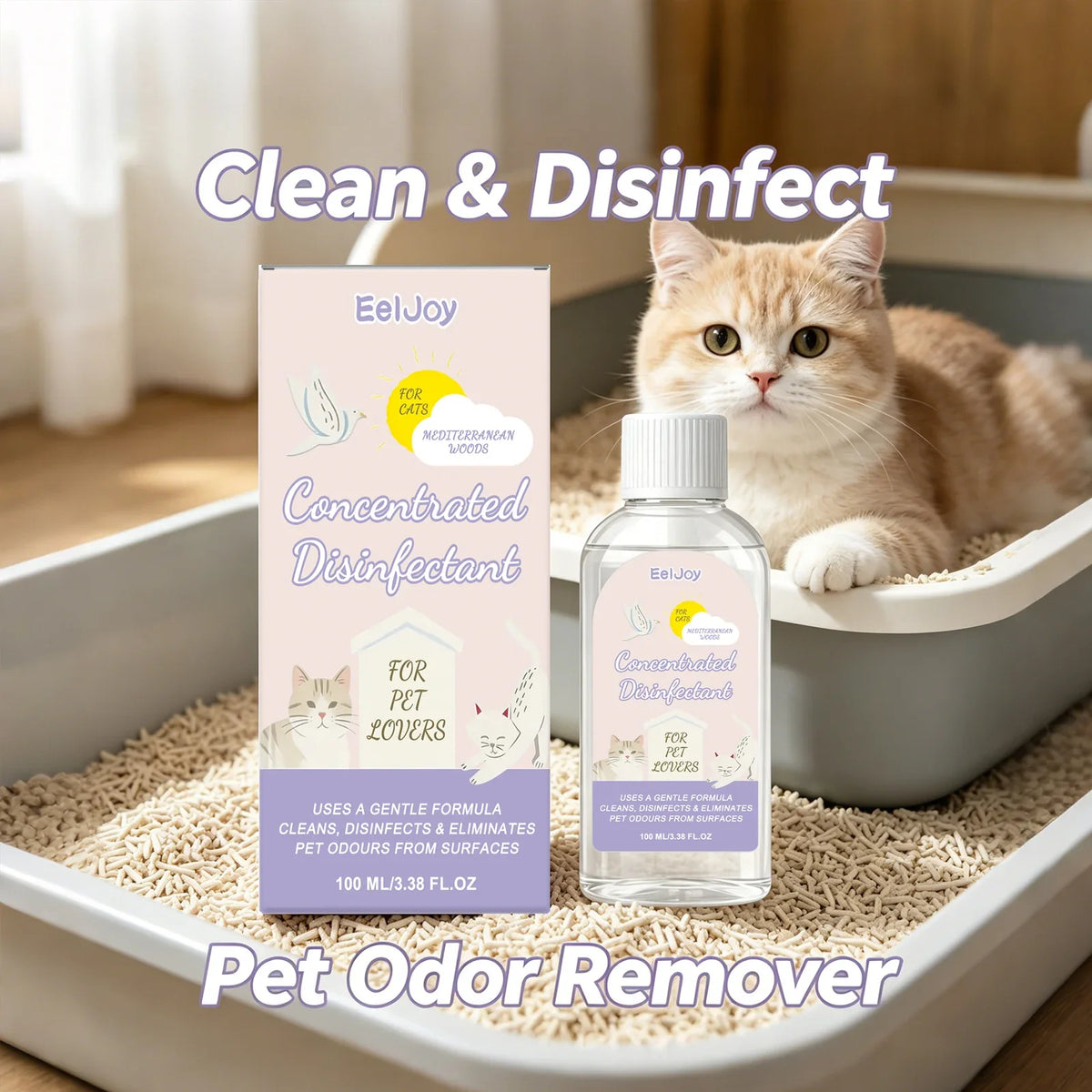 Pet 3-in-1 Concentrated Disinfectant – Cleans, Stain & Odor Pet Disinfectant Cleaner Qme