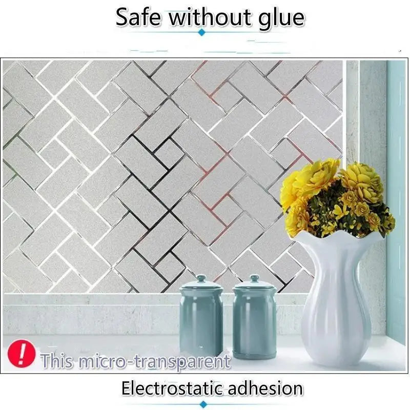 Frosted Window Privacy Film Self-Adhesive Decorative 100×45cm Window Privacy Film Qme
