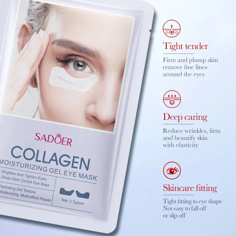 SADOER Hyaluronic Acid Collagen Face Mask 10pcs – Hydrating Patches Facial Sheet Mask Qst