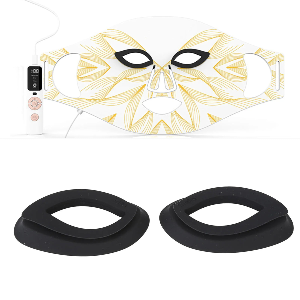 LED Photon Therapy Silicone Eye Covers – Portable, 1 Pair LED Skincare Device Qme