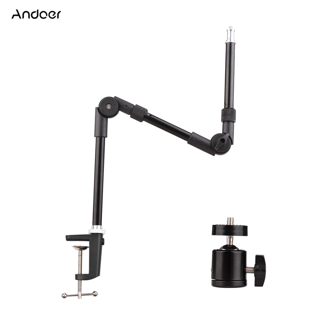 Andoer ST-01 Flexible Desk Mount Stand & Ballhead Adapter Camera Desk Mount Stand Qst