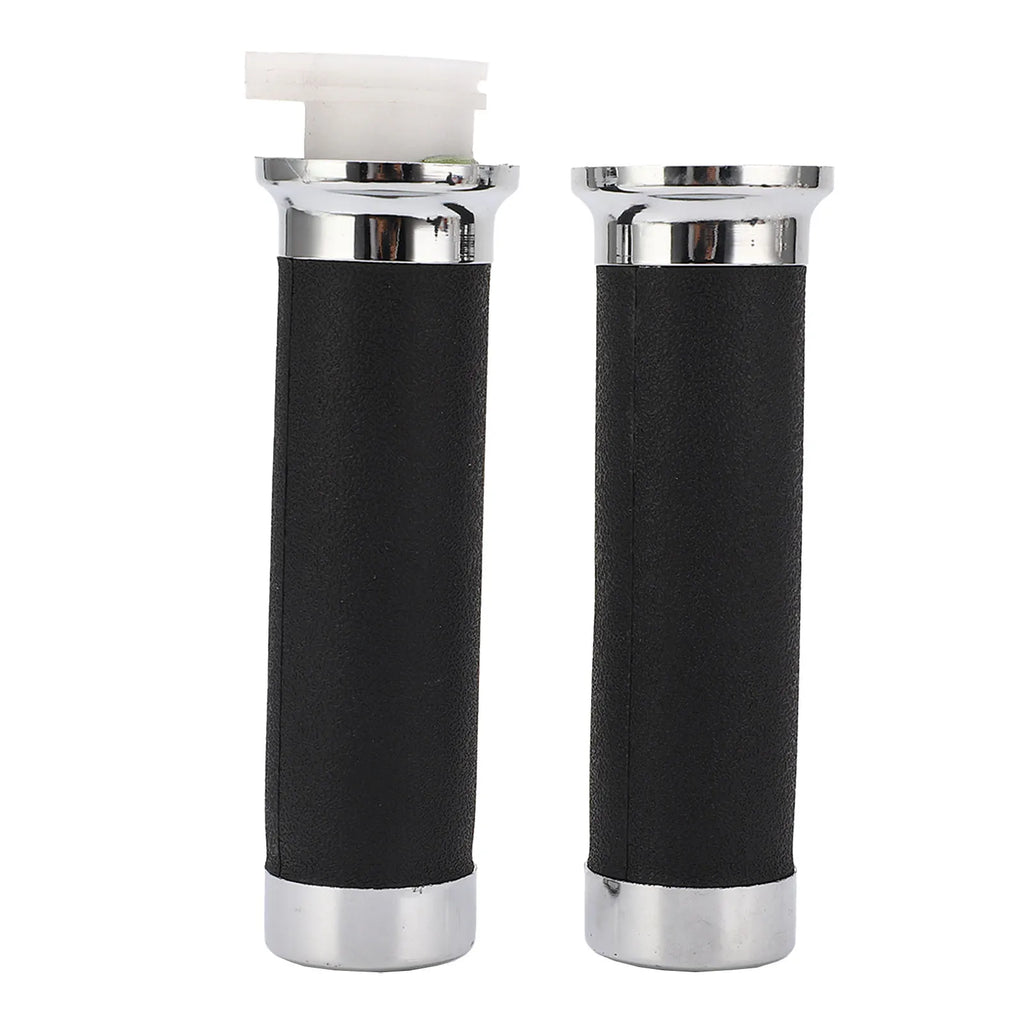 Ergonomic Motorcycle Throttle Handle Grips – ABS & Metal Motorcycle Handle Grips Qme black