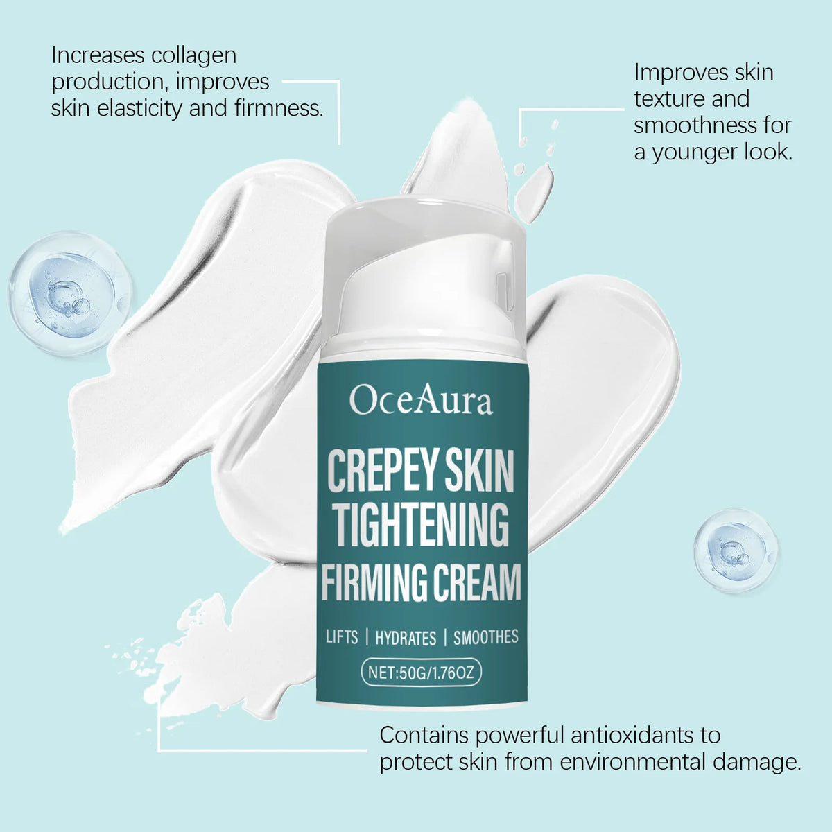OceAura Skin Firming Cream – Body Tightening Anti-Aging Lotion Body Firming Cream Qst