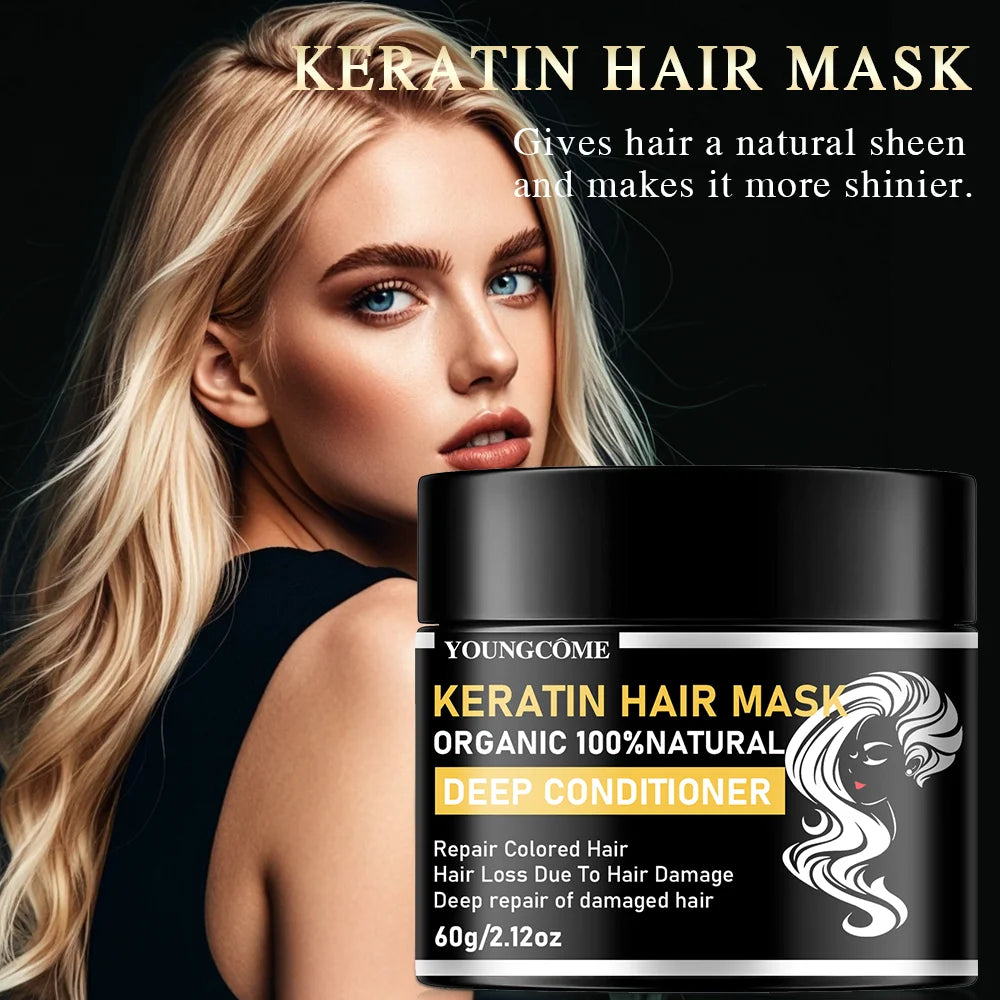 YOUNGCOME Keratin Hair Mask – Smoothing & Frizz Control Treatment Keratin Hair Mask Qst