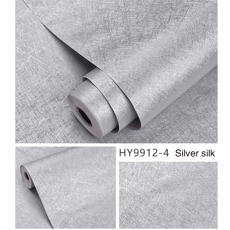Silver Silk Embossed Peel & Stick Removable Vinyl Wallpaper Peel & Stick Wallpaper Qme