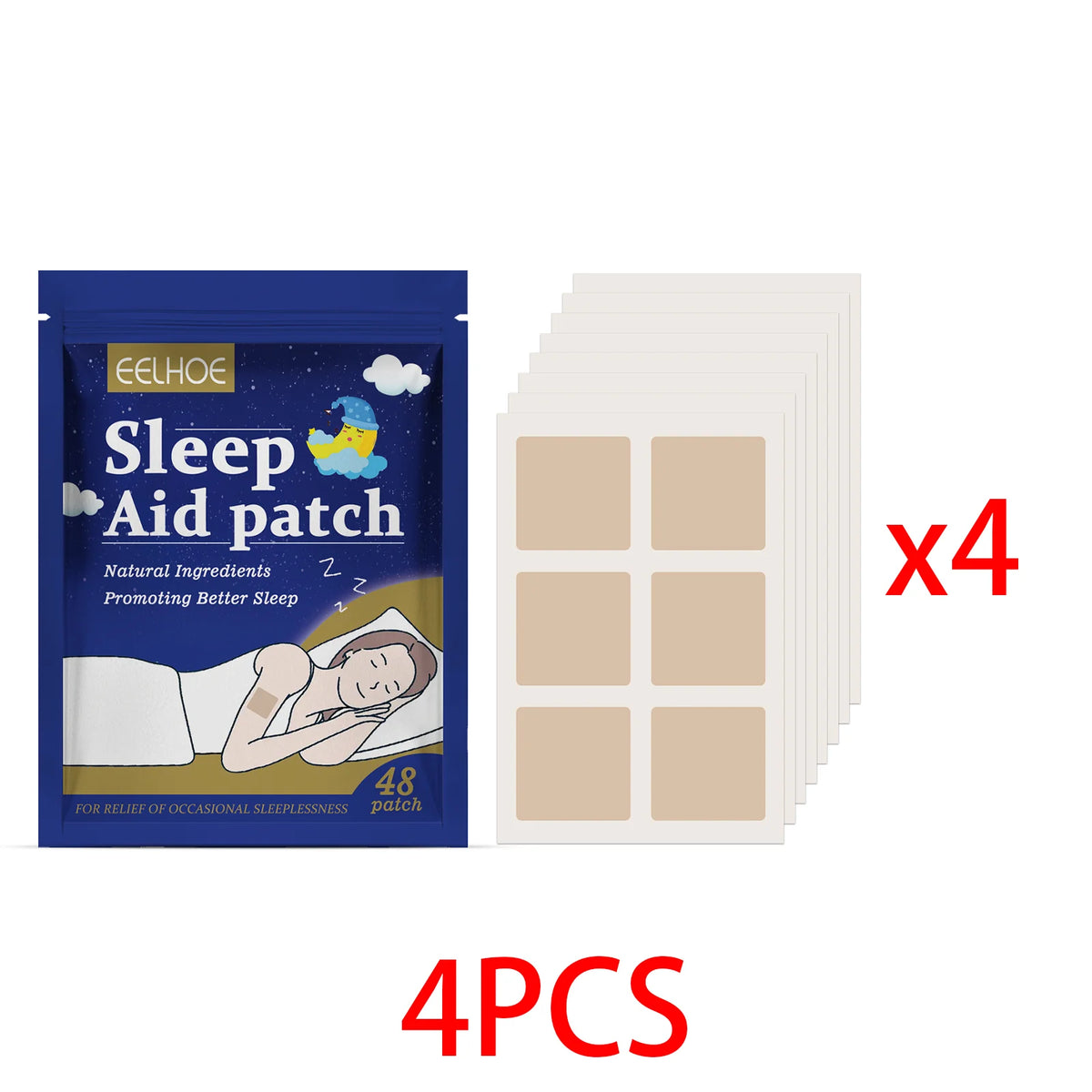 Lavender Calming Sleep Patches – 48 Pc Nighttime Body Stickers Calming Sleep Patch Qst 4Bag