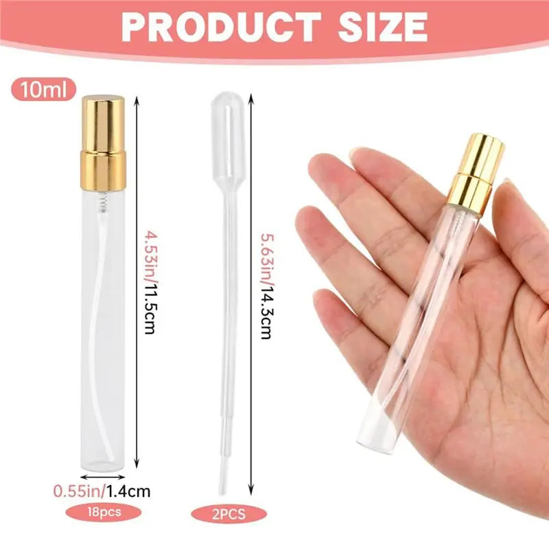 18pc Refillable Glass Atomizer Bottles – Travel Perfume Spray Set Perfume Atomizer Set Qst