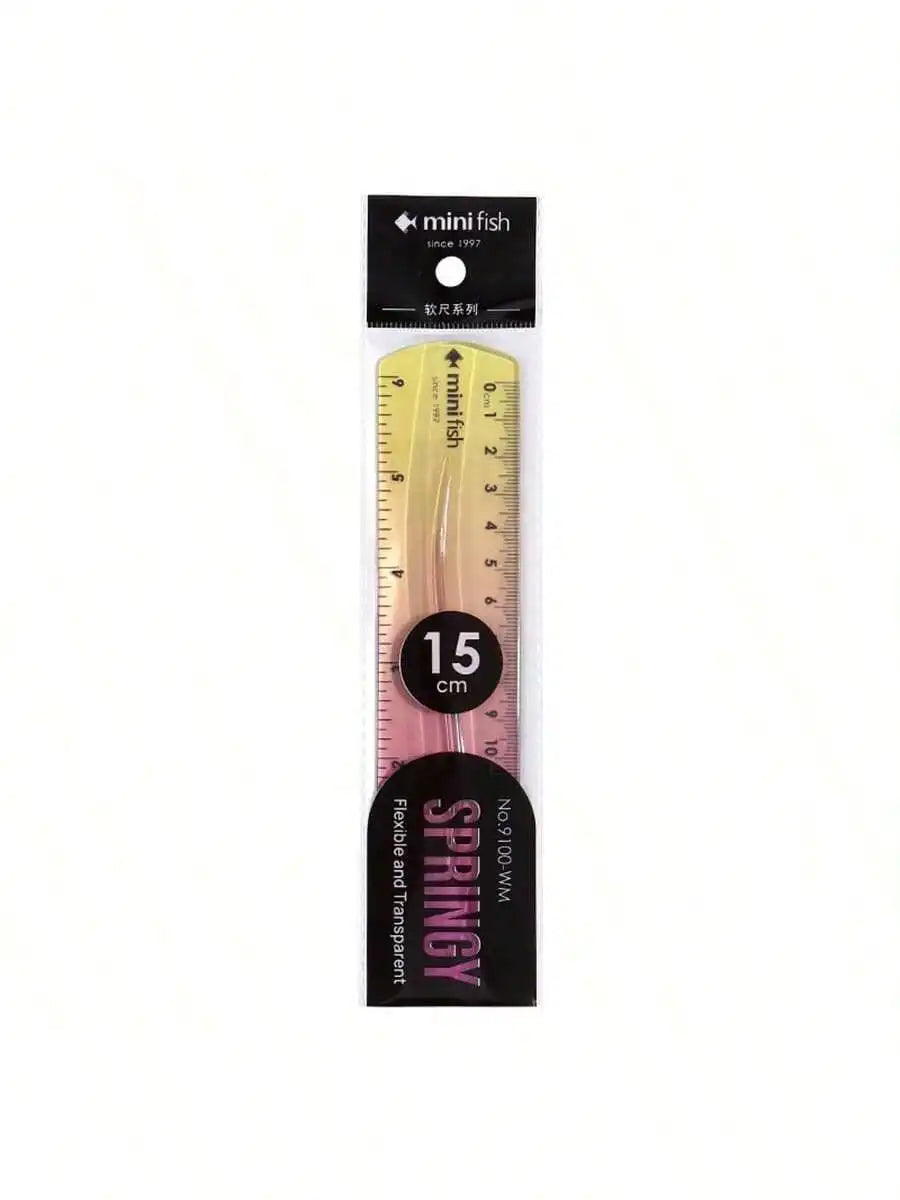 Flexible Soft Ruler Rainbow Gradient 15cm 20cm – Cm & Inch Flexible Ruler Qst 15cm-yellow