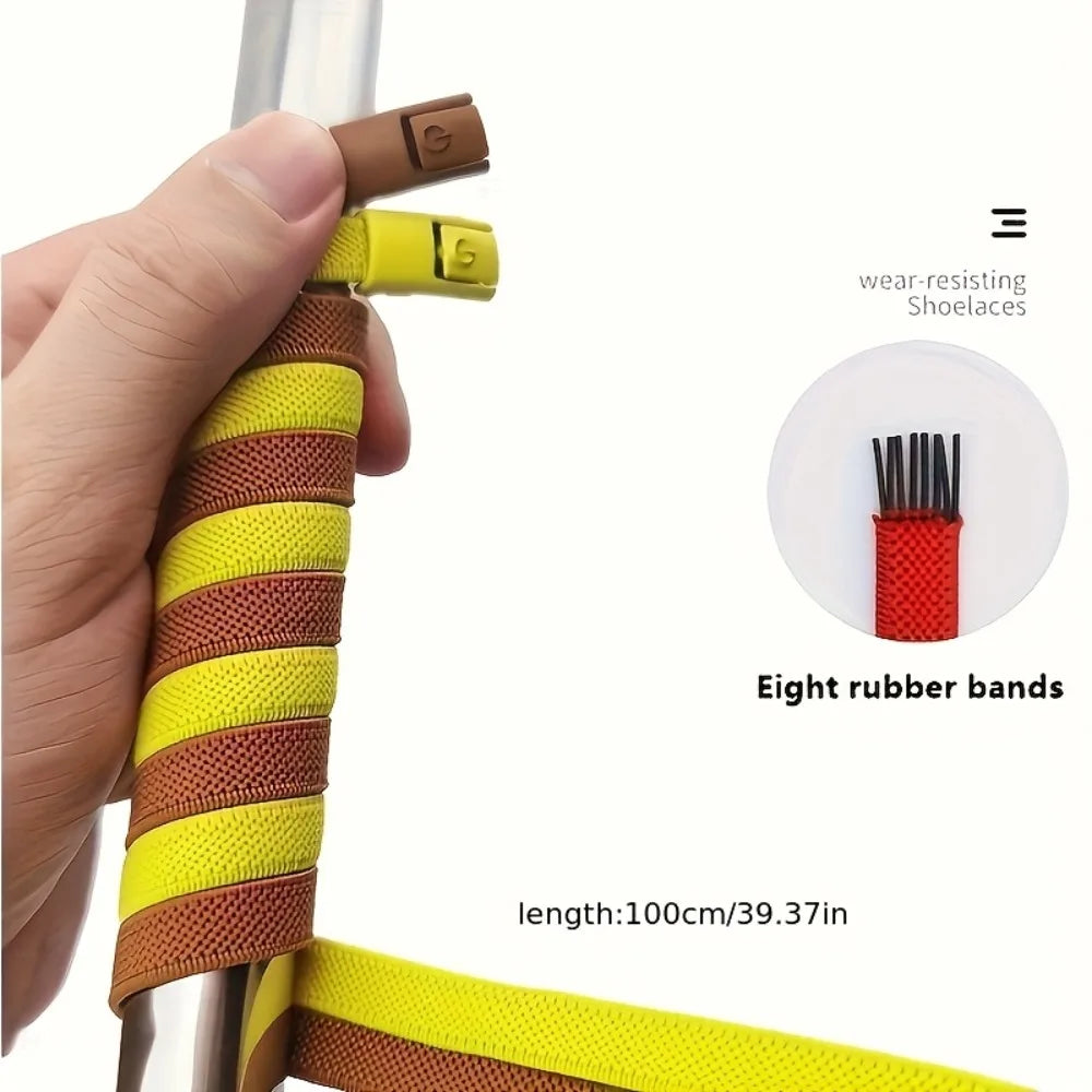 No-Tie Elastic Shoelaces with Quick Press Metal Lock Buckles No-Tie Shoelaces Qme