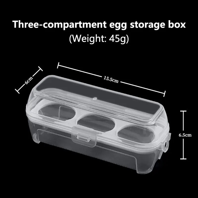 Shockproof Portable Egg Storage Box – 3/4/8 Grid Egg Tray Egg Storage Container Qst 3 grids