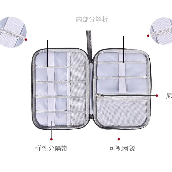 Waterproof Digital Cable Organizer Bag | Portable Storage Cable Organizer Bag Qme
