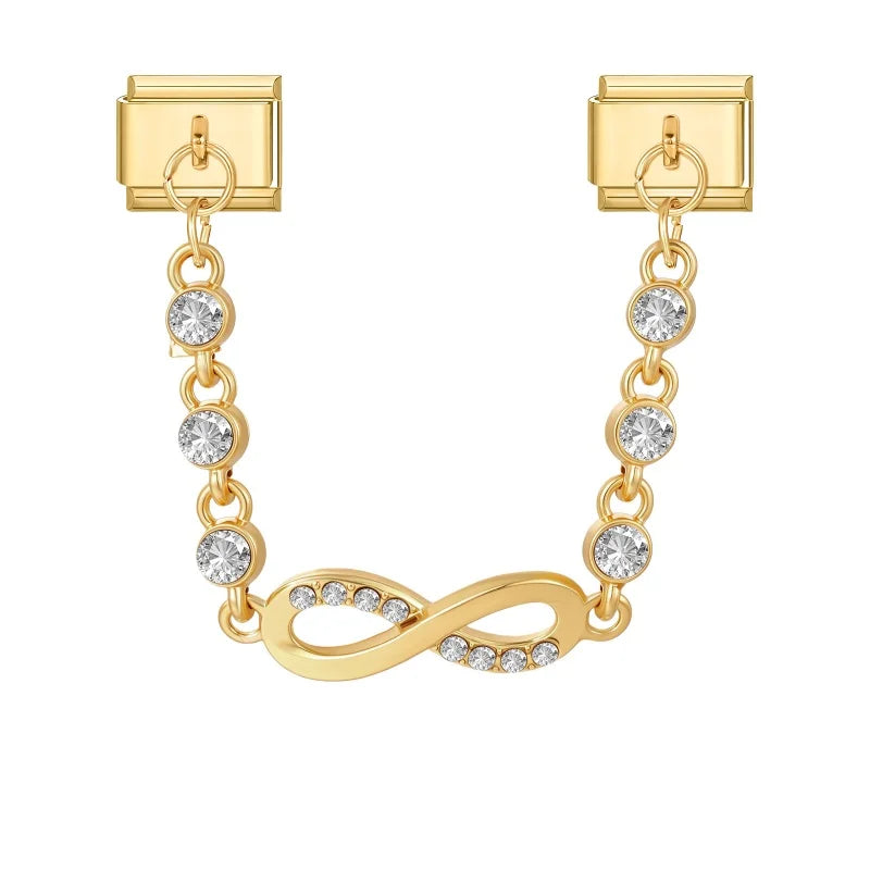 Zircon Heart Moon Stars Planet Italian Charm Links | 9mm Fit Italian Charm Links Qme S 23