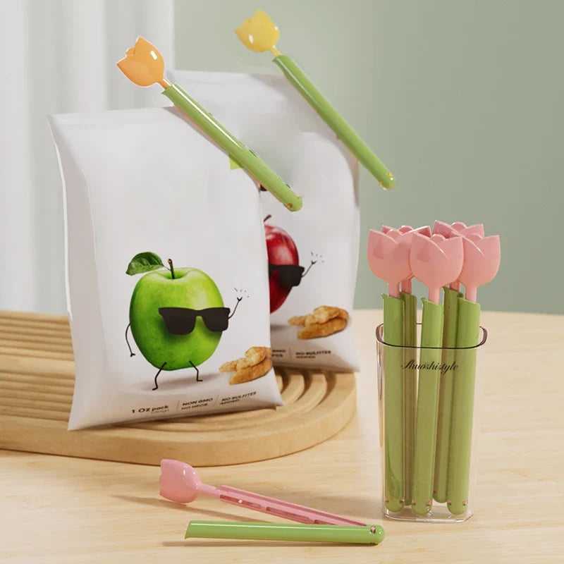 Tulip Bag Sealer Clips with Magnetic Storage Box – 5 Pack Bag Sealer Clips Qme
