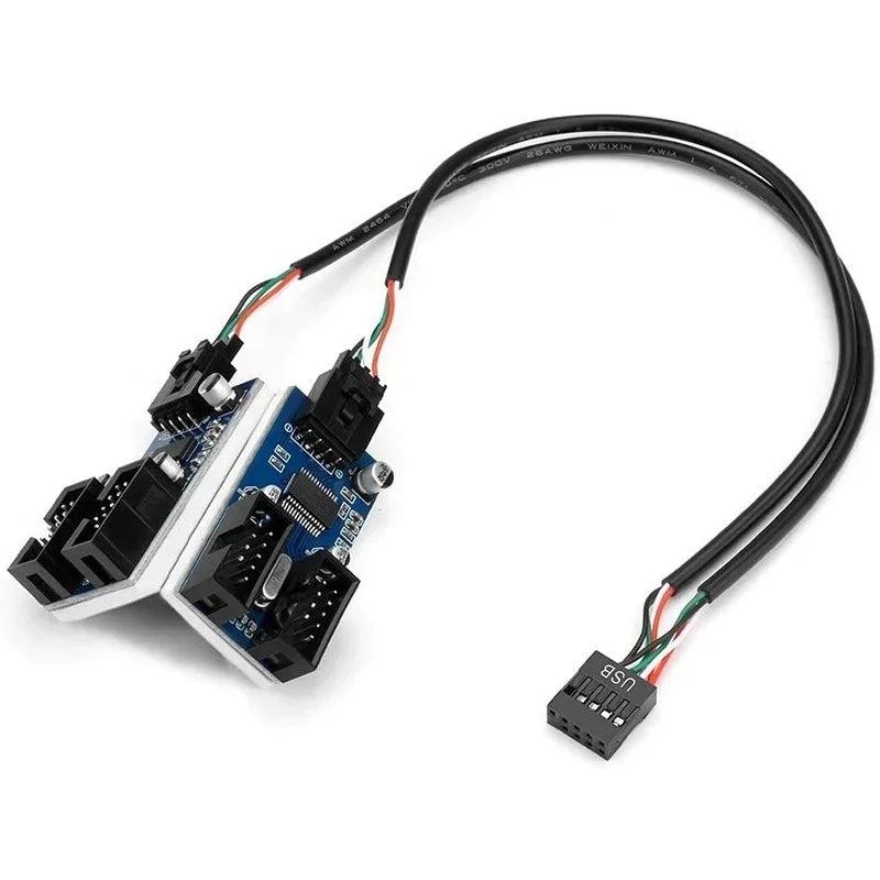 USB 2.0 9-Pin 1-to-4 Motherboard Expansion Hub Splitter USB Hub Adapter Qme Single-channel