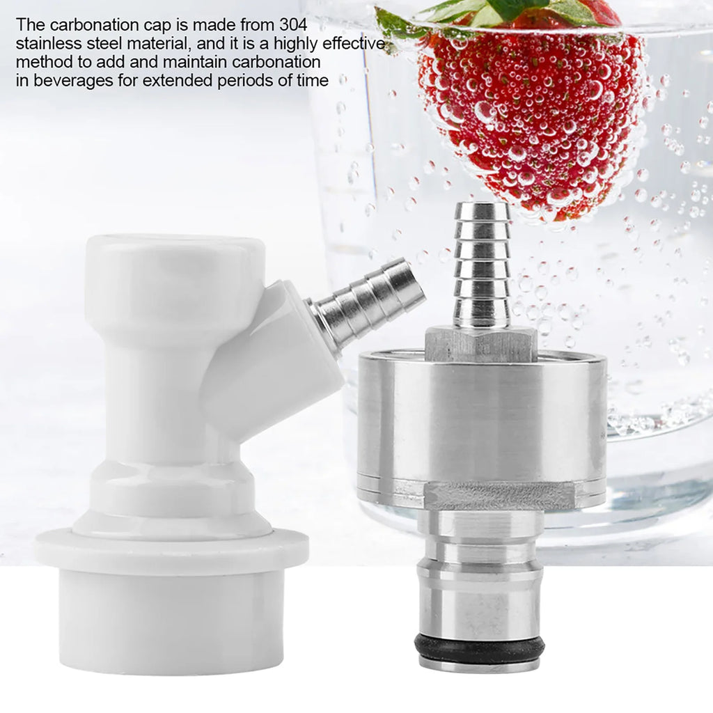Stainless Steel Carbonation Cap & Ball Lock Disconnect Homebrewing Carbonation Tool Qme