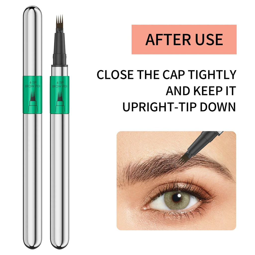 Hellokiss Waterproof Microblading Eyebrow Pen – 4 Split Head Microblading Eyebrow Pen Qme
