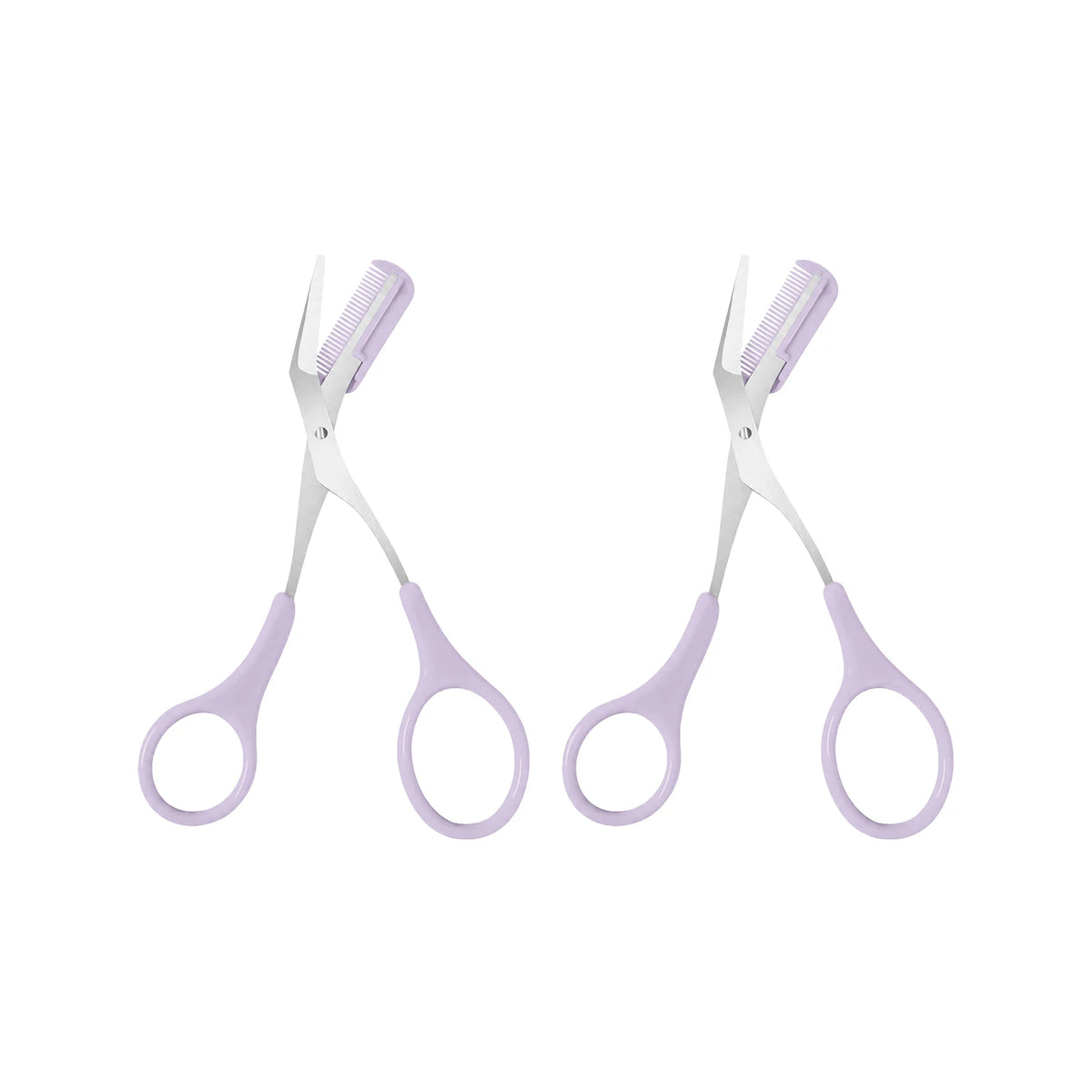 Eyebrow Scissors with Comb – Curved Precision Brow Trimmer Eyebrow Grooming Tool Qst purple-2pcs