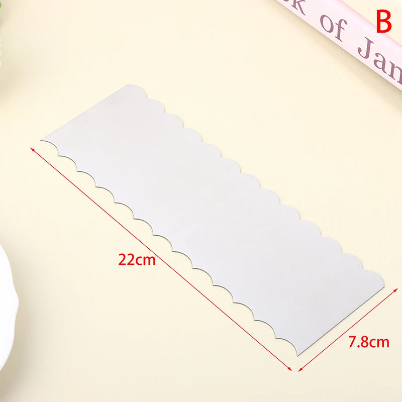 Stainless Steel Double-Sided Cake Scraper & Comb Tool Cake Decorating Tool Qst B