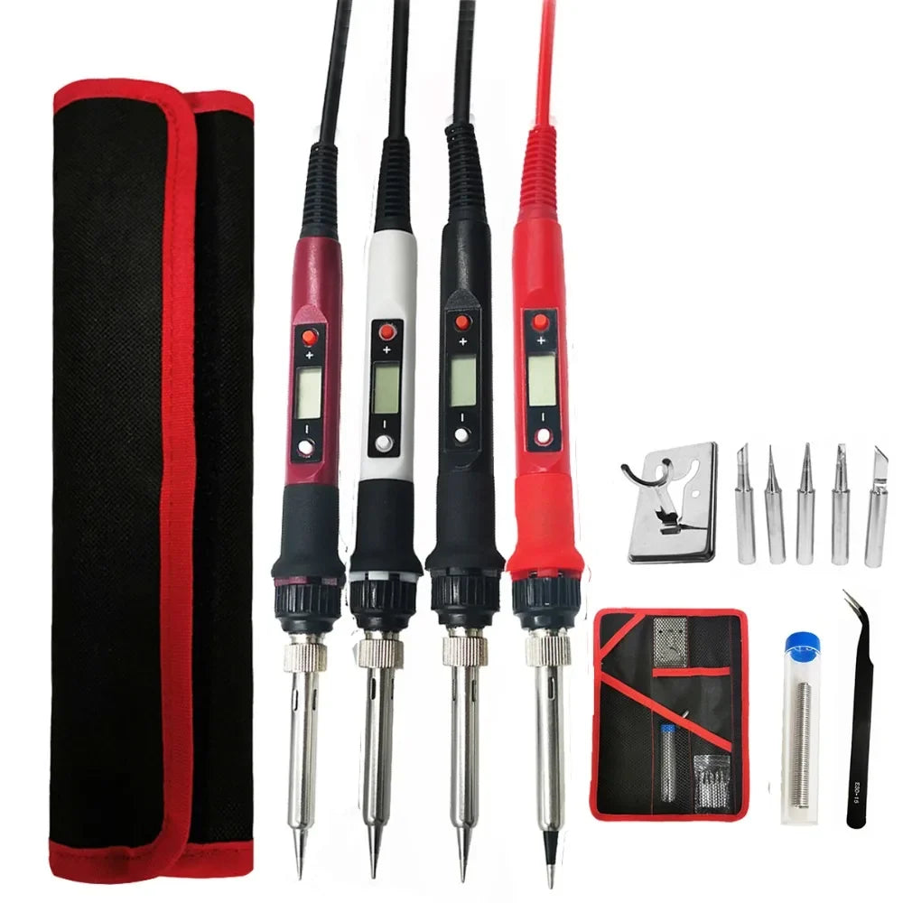 80W Digital Soldering Iron Kit – Temperature Adjustable 110V/220V Soldering Iron Kit Qme