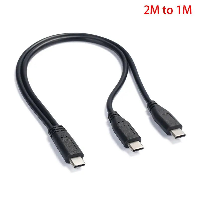 USB-C 1-to-2 Splitter Cable – 15W 3A Charging & Data USB-C Splitter Cable Qme A