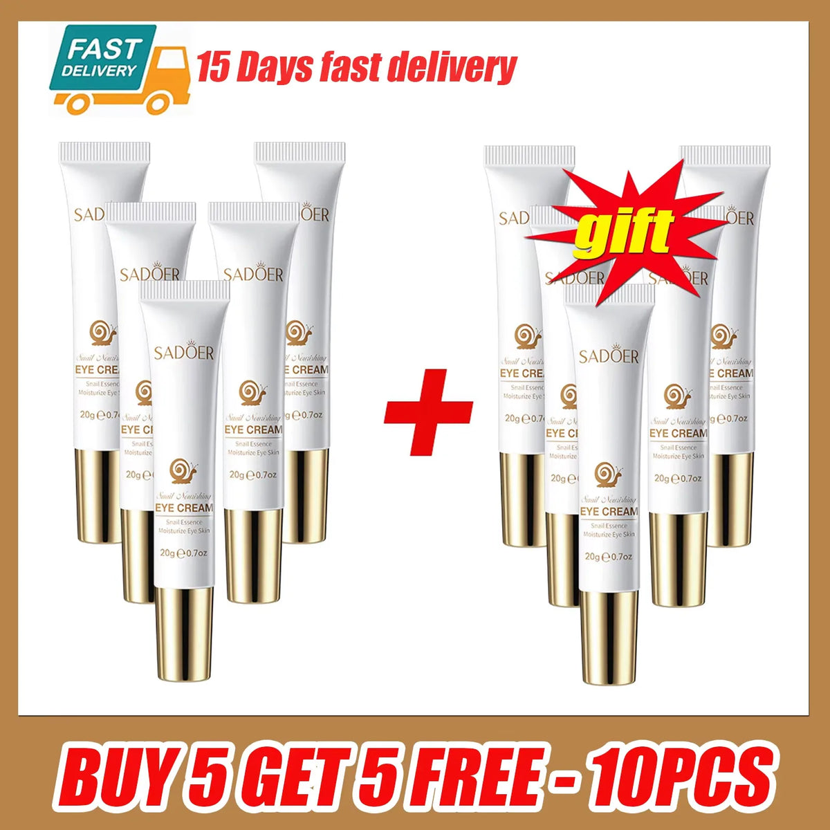 Snail Extract Eye Cream – Brightening, Firming & Moisturizing Eye Cream Qst Buy 5 get 5-10pcs