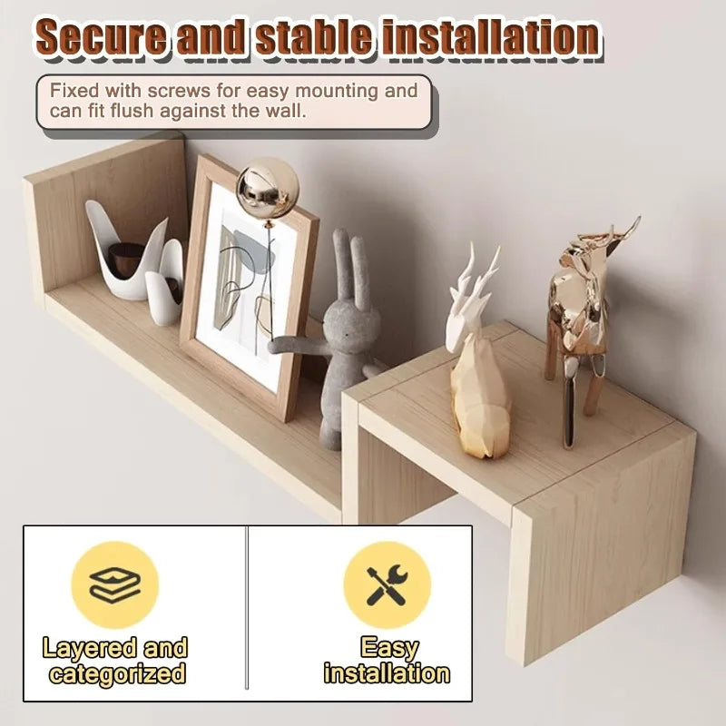 Wood Wall Mounted Shelf – Living Room, Bathroom & Kitchen Wall Mounted Shelf Qme