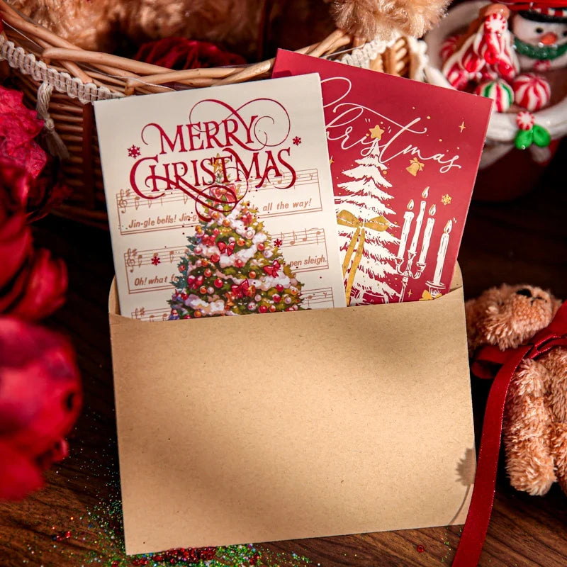 Christmas Greeting Card Single Sheet | Holiday Xmas Gift Wrap Christmas Greeting Card Qme