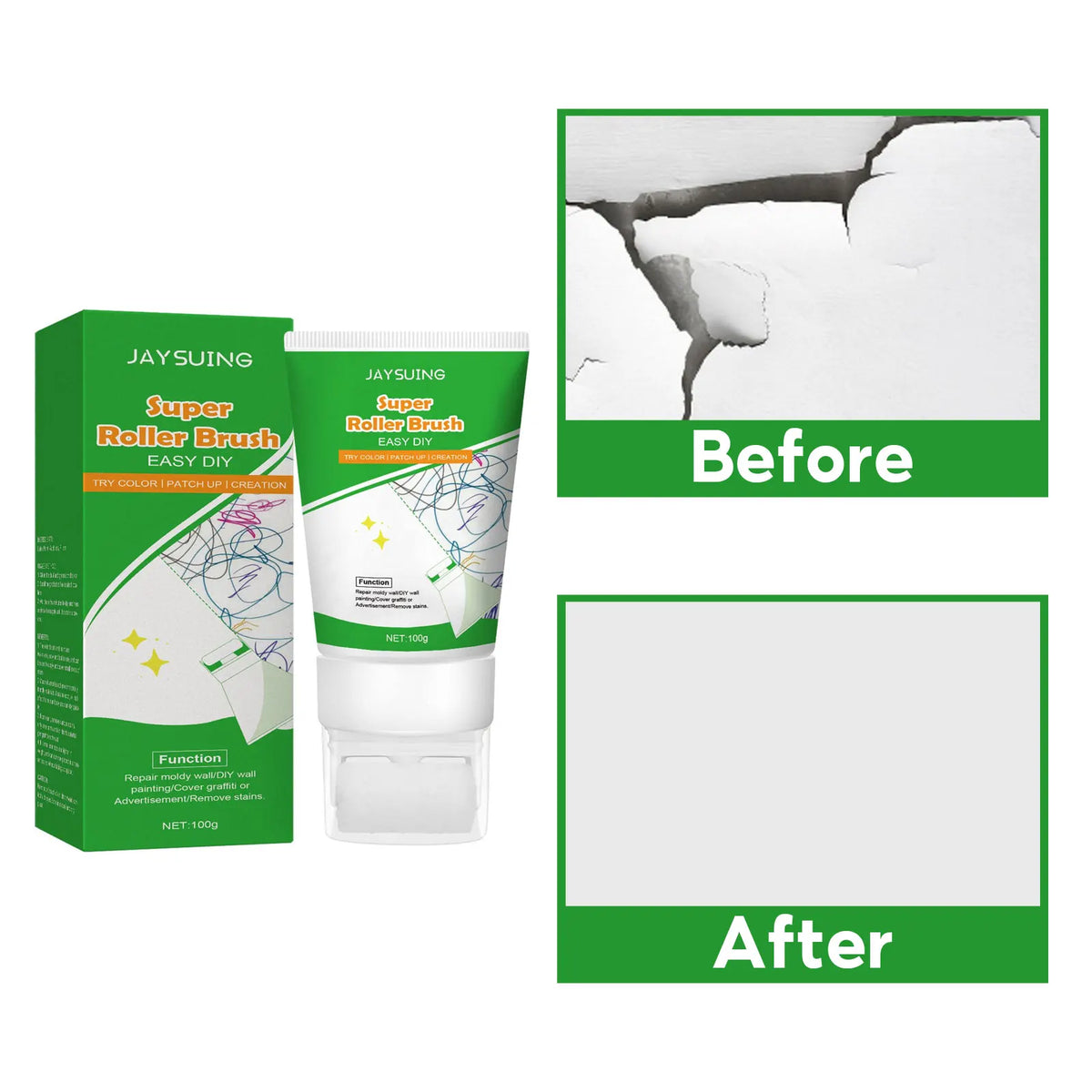 Wall Repair Cream – Mould-Proof Quick-Dry Crack & Stain Filler Wall Repair Paste Qme
