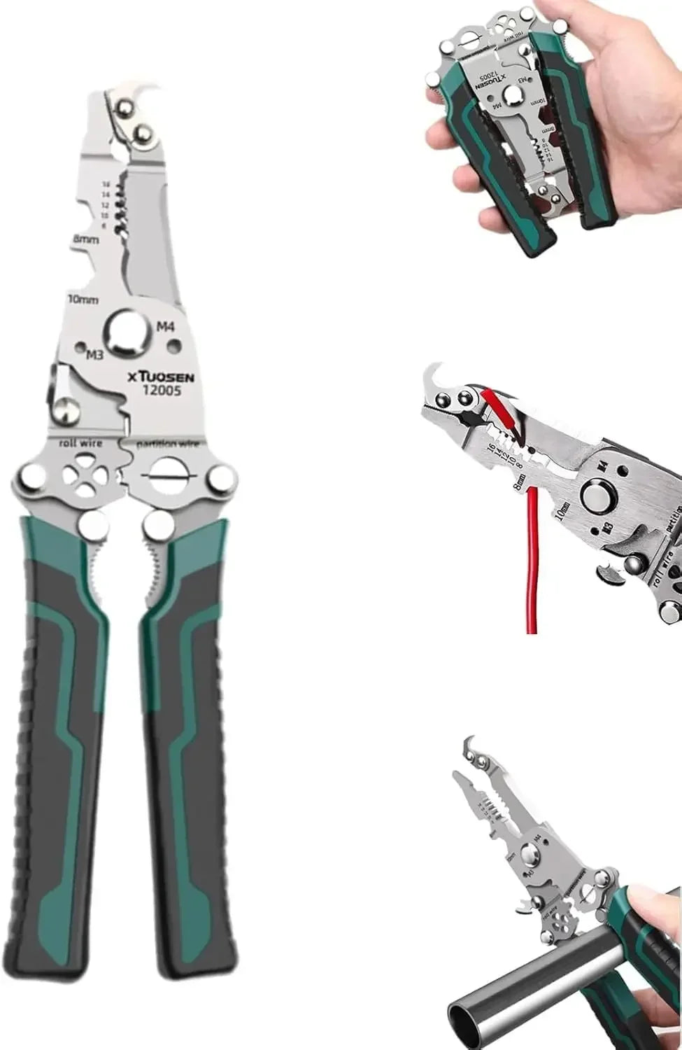 18-in-1 Foldable Wire Stripper Crimper & Cable Cutter Pliers Multi-Tool Pliers Qme