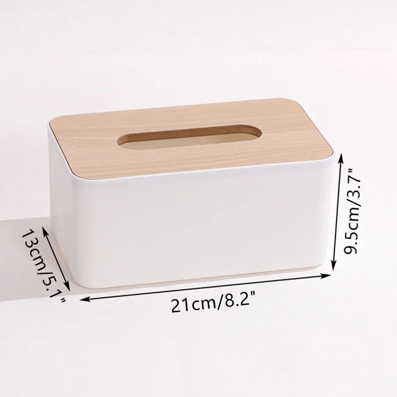 Bamboo Rectangular Tissue Box Cover – Waterproof Elegant Tissue Box Cover Qme