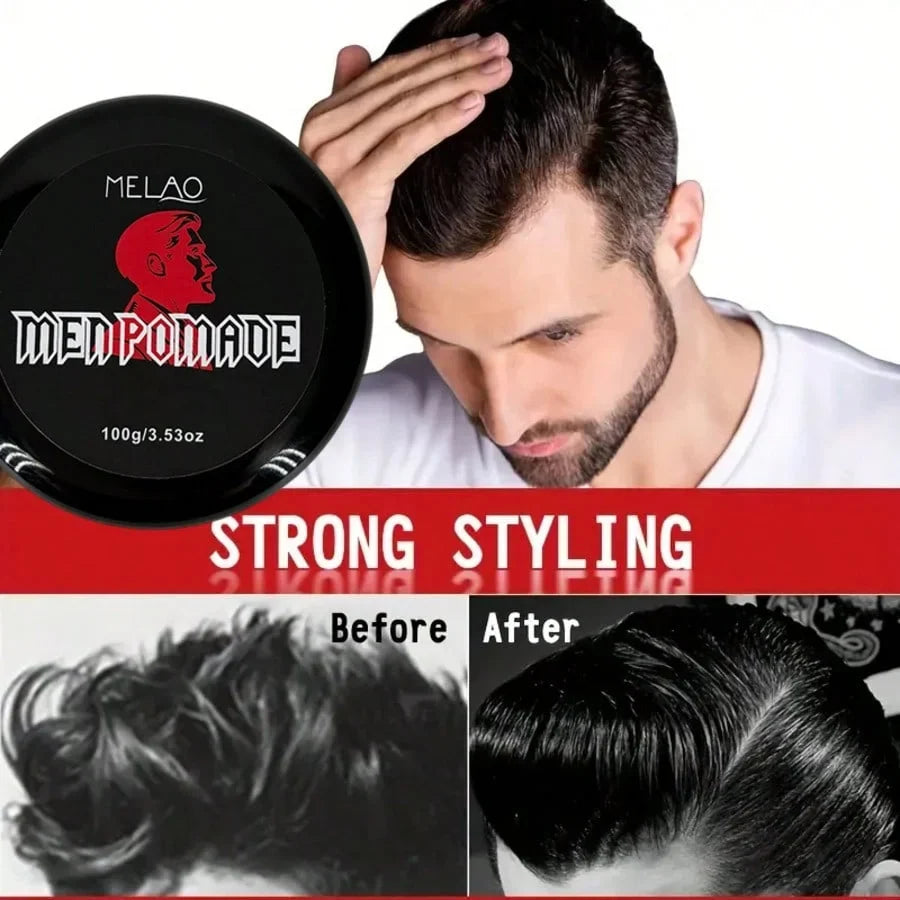 MELAO Men's Strong Hold Pomade – Classic Shine & Slick Back Men's Hair Pomade Qme