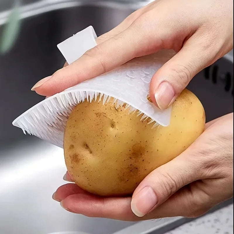 Flexible Fruit & Vegetable Cleaning Brush | Kitchen Scrubber Produce Cleaning Brush Qme